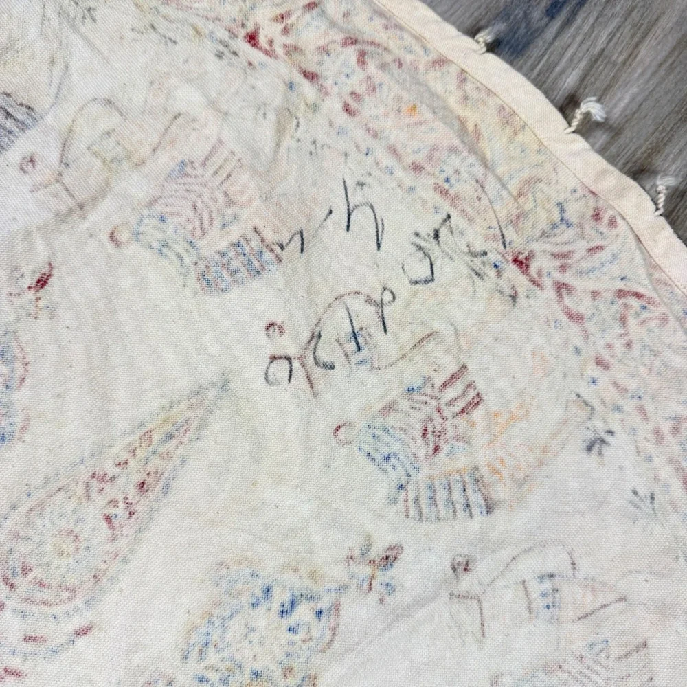 Vintage‎ Kalamkari Tablecloth Ghalamkar Block Print Round Mandala